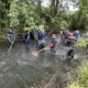 60 Personen haben bei der Fischumsiedlung am Werdenberger Binnenkanal Hand in Hand gearbeitet. Dank dem grossen Einsatz aller Beteiligter konnten 2471 Fische umgesiedelt werden. Foto: Ralph Dietsche